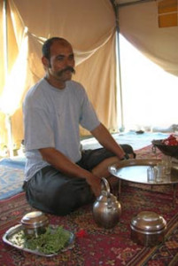 Mohamed preparing tea.